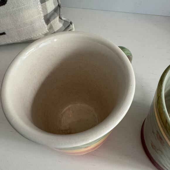 SET of 2 Patterned Heavier Weight Coffee Cups Mugs Tea Floral Polka Dot - Picture 2 of 14